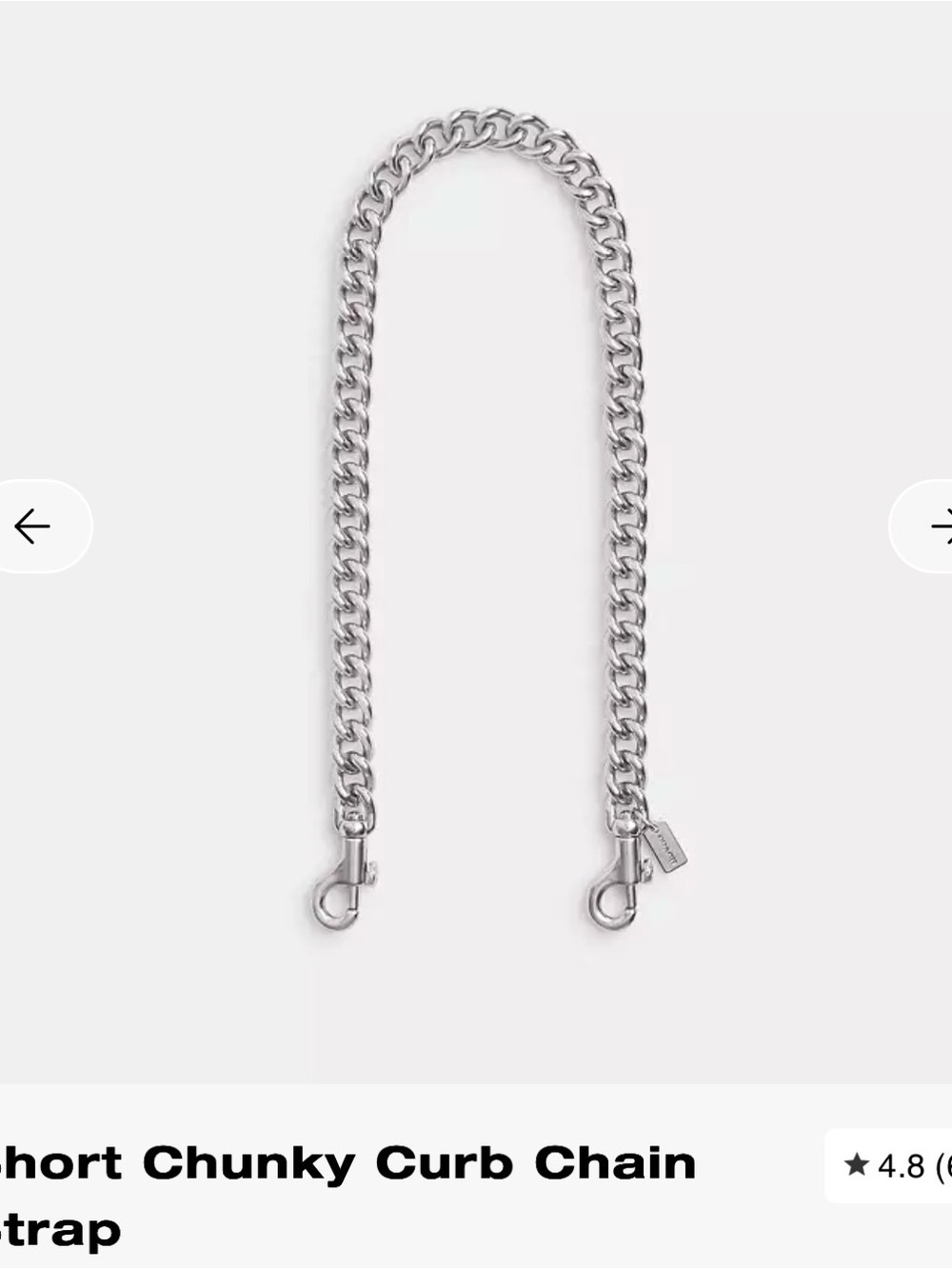 Coach short chunky curb chain strap